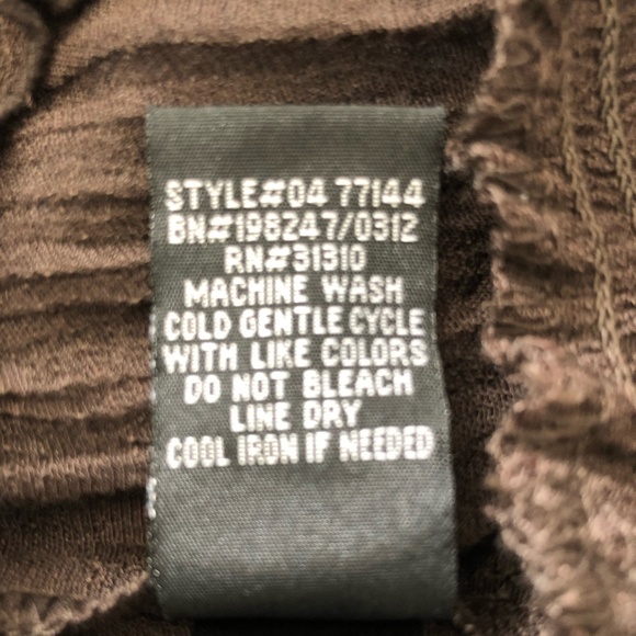 AGB Embroidered Short Sleeve Blouse In Brown & White Size M - Picture 9 of 9